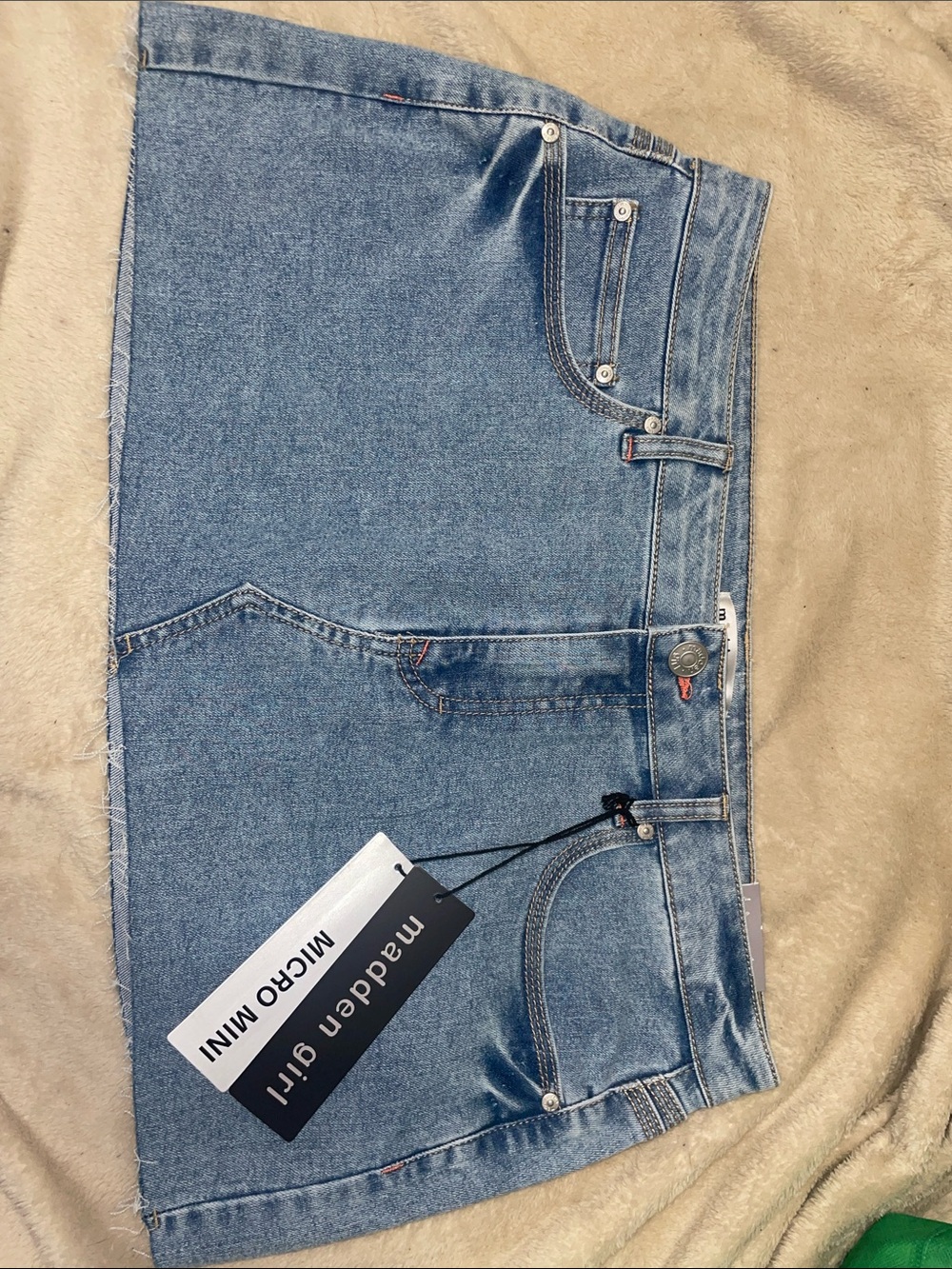 Steve Madden Micro Mini Denim Skirt - Light Wash